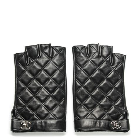 black chanel fingerless gloves|Chanel fingerless gloves for sale.